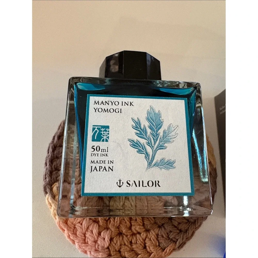 Sailor Manyo Yomogi Teal Blue Fountain Pen Ink Sample 3ml